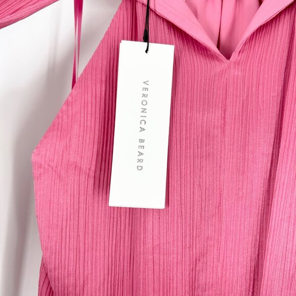NWT Veronica Beard Gabriella Halter Tie Neck Dress in Pink Sherbet - Picture 7 of 10